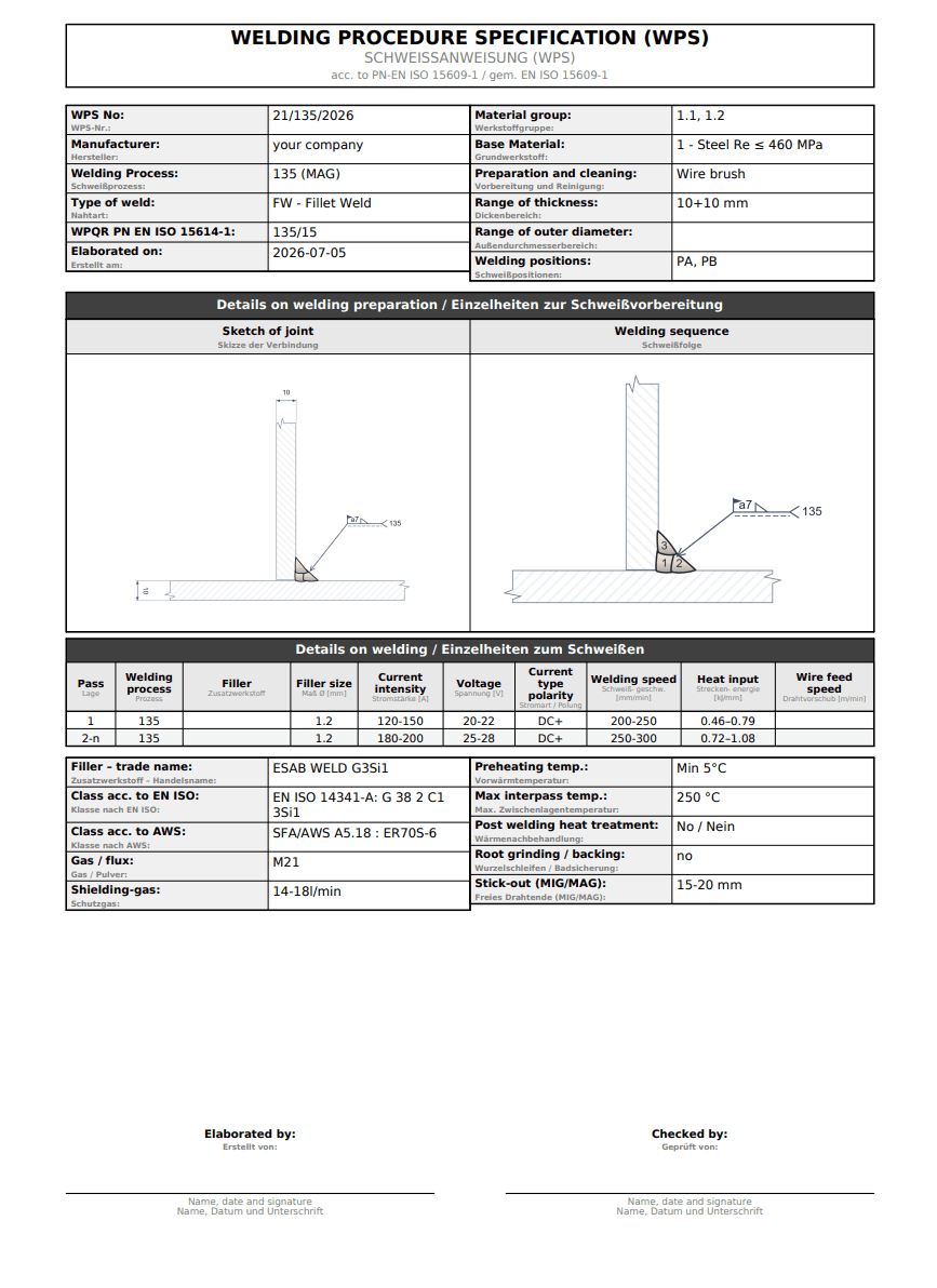 WPS builder & Weld Joint Designer · EN ISO 15609 — 6